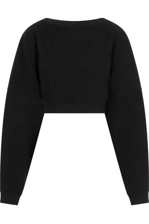 Saint Laurent Sweatshirts & Hoodies, Dam, M, Bomull, Svart bomullströja med utskurna detaljer