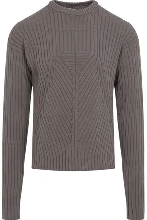 Rick Owens Stickade tröjor & koftor, Herr, L, Bomull, Grå Tröja