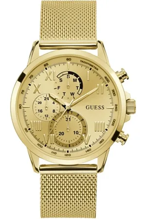 Guess Accessoarer, Herr, ONE Size, Guld Quartz Analog Milanese Rem Klocka