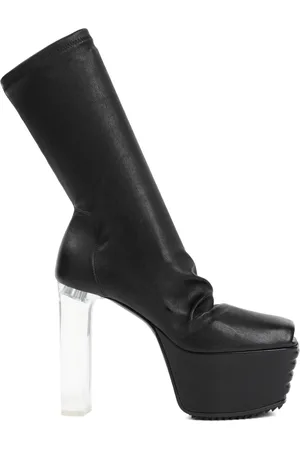 Rick Owens Skor, Dam, 40 EU, Bomull, Grill Stretch Peeptoe Boots