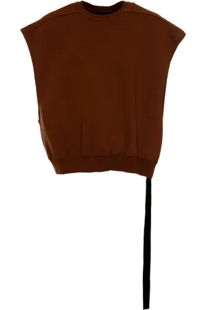 Rick Owens Topp, Herr, M, Ärmlös fleecefodrad sweatshirt med banddetalj
