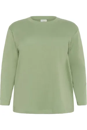 Kaffe Topp, Dam, XL, Bomull, Grön Sweatshirt med Smart Print