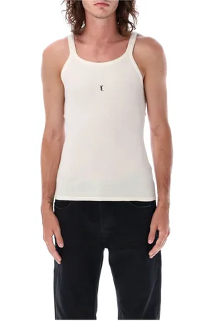 Saint Laurent Topp, Herr, XL, Bomull, Logo Tank Top Natural