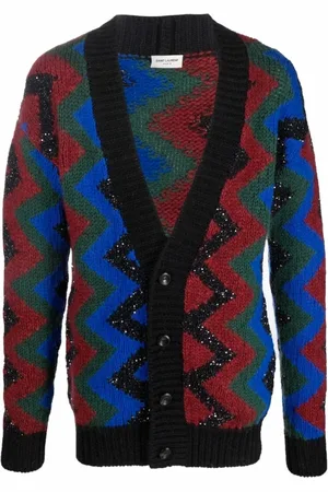 Saint Laurent Stickade tröjor & koftor, Herr, M, Nylon, Sequin Cardigan
