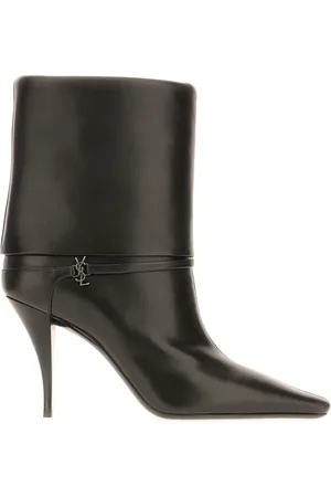 Saint Laurent Skor, Dam, 39 EU, Läder, Niki Logo Detaljerade Ankelstövlar