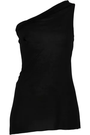 Rick Owens Topp, Dam, S, Bomull, Asymmetrisk Ärmlös Topp med Halsurringning