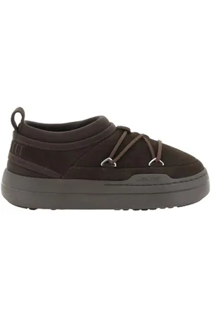 Moon Boot Skor, Dam, 37 EU, Mocka, Mockasinsneakers med ikonisk monogram