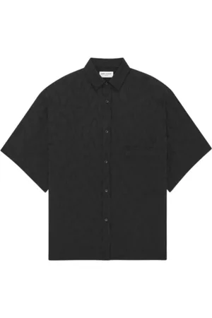 Saint Laurent Skjorta, Herr, S, Kortärmad Oversized Silkesskjorta