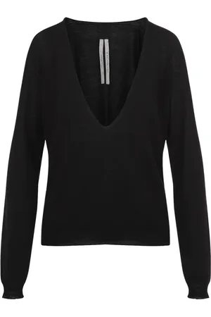 Rick Owens Stickade tröjor & koftor, Dam, S, Extreme V-ringad Pullover