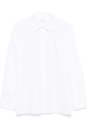 Saint Laurent Skjorta, Herr, L, Bomull, Vit skjorta med spetsig krage