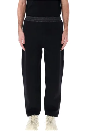 Moncler Byxor, Herr, XL, Nylon, Svarta sweatpants med nylonpanel