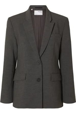 SELECTED Jacka, Dam, S, Polyester, Klassisk Blazer i Mörkgråmelerat