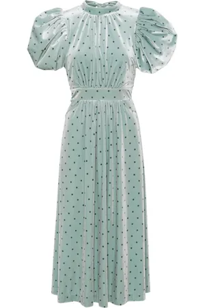ROTATE Klänning, Dam, S, Polyester, Prickig Midi-klänning