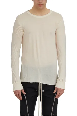 Rick Owens Topp, Herr, L, Bomull, Långärmad Basic T-shirt Natural