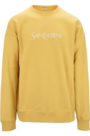 Saint Laurent Sweatshirts & Hoodies, Herr, S, Bomull, Broderad bomullströja