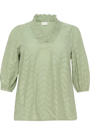 Kaffe Blusar & Skjortor , Dam, XL, Grön Blommig Blus