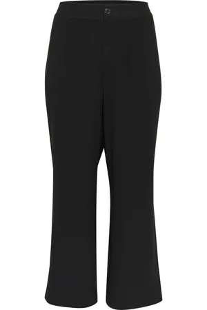 Kaffe Byxor, Dam, XL, Polyester, Breda svarta byxor