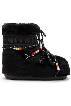 Moon Boot Skor, Dam, 39 EU, Fuskpäls, Svarta Stövlar med Pärldesign i Fuskpäls