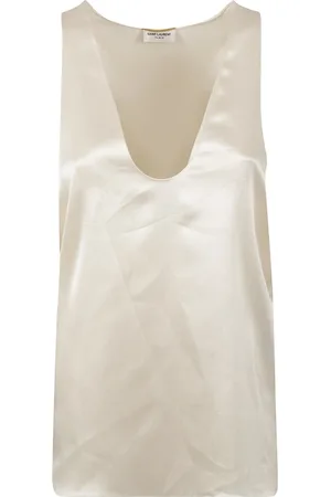 Saint Laurent Topp, Dam, M, Silk Satin Crepe Tank Top