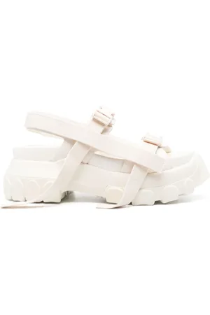 Rick Owens Skor, Dam, 41 EU, Läder, Vita lädersandaler med öppen tå
