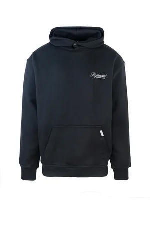 Represent Sweatshirts & Hoodies, Herr, S, Bomull, Svart Hoodie Oversize med Knapptryck