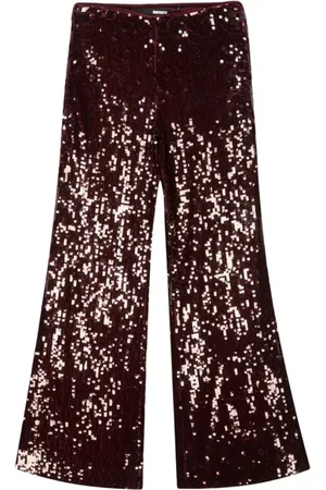 ROTATE Byxor, Dam, S, Polyester, Zinfandel Sequins Low Waist Pants