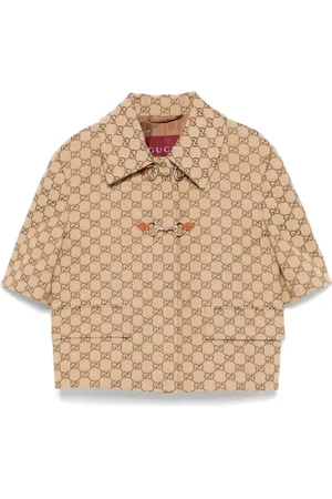 Gucci Jacka, Dam, M, Bruna Kameljackor med Korta ärmar