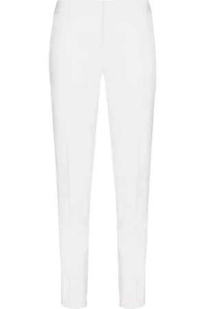 Saint Laurent Byxor, Dam, M, Slim-Fit Ullblandning Chinos med Plisseringar och Dragkedjedetaljer