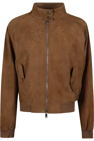 Baracuta Jacka, Dam, S, Mocka, Tobaksfärgad Mockajacka med Dragkedja