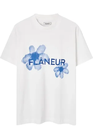 FLÂNEUR Flâneur, Topp, Herr, S, Vit Tryckt Skjorta för Män