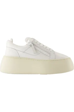 Giuseppe Zanotti Skor, Dam, 40 EU, Läder, Vita läder Maxi Sneakers