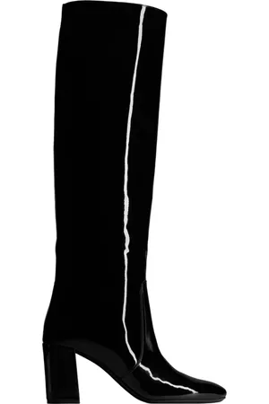 Saint Laurent Skor, Dam, 37 1/2 EU, Läder, Lackhöga Stövlar