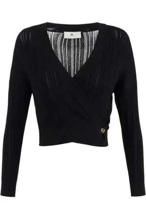 Elisabetta Franchi Stickade tröjor & koftor, Dam, S, Svarta Tröjor för Kvinnor
