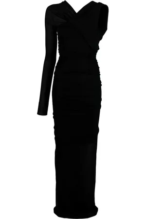 Saint Laurent Klänning, Dam, S, Svart Asymmetrisk Enärmad Klänning