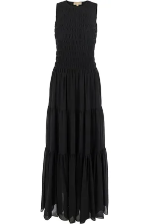 Michael Kors Klänning, Dam, S, Polyester, Svart Smocked Tank Klänning