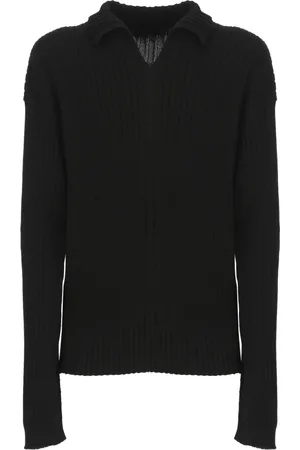 Rick Owens Stickade tröjor & koftor, Herr, L, Bomull, Svart bomullströja
