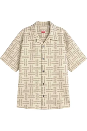 Kenzo Skjorta, Herr, S, Bomull, Tropisk Weave Hawaiianskjorta