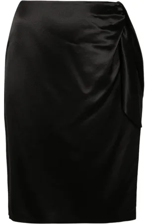 Saint Laurent Kjol, Dam, M, Kjol i satin med knutdetaljer