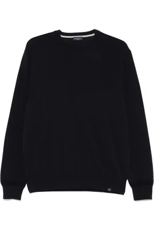 Paul & Shark Stickade tröjor & koftor, Herr, XL, Blå Crew Neck Tröja Ribbad
