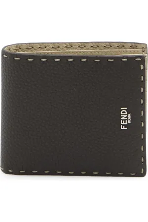Fendi Accessoarer, Herr, ONE Size, Hopfällbar Texturerad Plånbok med Kortplatser