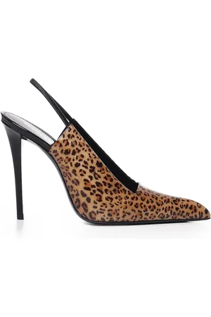 Saint Laurent Skor, Dam, 39 EU, Brun Stiletto-klack med fyrkantig halsringning