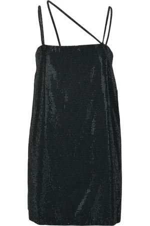 Dondup Klänning, Dam, M, Polyester, Kort klänning med strassdetaljer