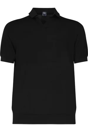 FEDELI Topp, Herr, 2Xl, Bomull, Svart Polo T-shirts och Polos