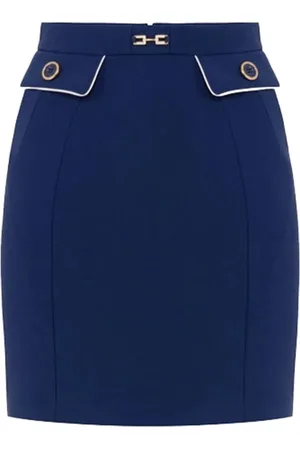Elisabetta Franchi Kjol, Dam, XS, Blå Kjol med Fjärilsdesign