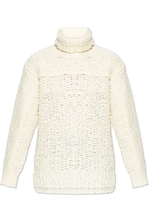 Moncler Stickade tröjor & koftor, Dam, XS, Bomull, Grenoble Höghalsad Stickad Tröja i Ullmix