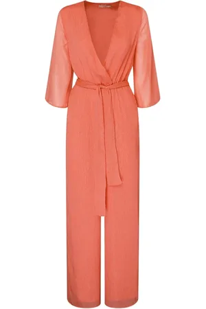 Twin-Set Jumpsuits & Playsuits, Dam, 2Xs, Polyester, Rosa Cross-Over Jumpsuit