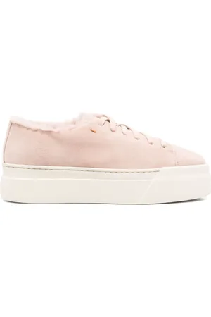 santoni Skor, Dam, 39 1/2 EU, Shearlingfodrade Flatform Sneakers