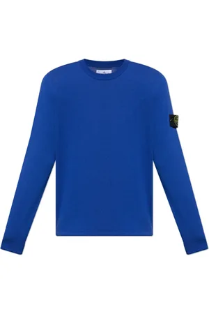 Stone Island Stickade tröjor & koftor, Herr, L, Bomull, Tröja med logopatch