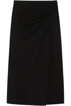 Max Mara Kjol, Dam, XS, Jersey lounguette med drapering, svart