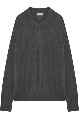 JOHN SMEDLEY Stickade tröjor & koftor, Herr, 2Xl, Långärmad Polo Tröja